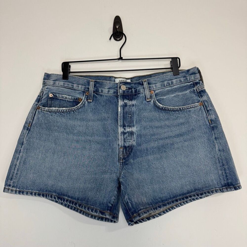 EUC AGOLDE Light Blue High-Rise Denim Jean Shorts